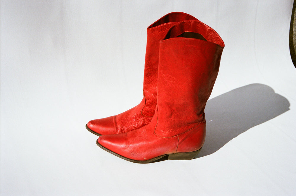 Red Leather Boot
